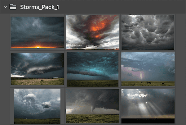 Photoshop 2021「空を置き換え」嵐のプリセット サンプル画像