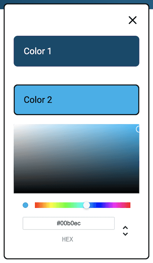 Gradientosの操作方法2（Color1とColor2の設定）